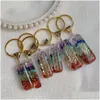 Nyckelringar 7 Chakras orgone pendum Energy Crystal Stone Keychain Healing Amet Keyrings For Car Meditation Reiki Om Lucky Gift Drop de DHS3H