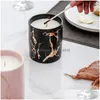 Kerzen Marmor Duftkerze Goldmuster Keramik Ins Aromatherapie Home Decor Valentinstag Geschenk Drop Lieferung Garten Dh0Cq