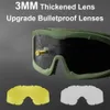 Outdoor Eyewear Upgrade 3mm Tactical Goggles Military Combat Explosion proof Anti shock Glasses Hunting Airsoft Paintball 230701