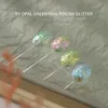 Nail Glitter HNDO Green Color 4 Pcs Set Opal Powder Glitter Nail Art Decoration Flakes Iridescent Pigment Dust for Manicure Design 230703