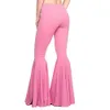 Pants Capris Women's wide leg waist high elastic sports tight solid color flash mermaid pants yoga fitness legs HDK230703