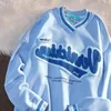 Erkekler sweatshirts amerikan sokak kıyafeti kadınlar preppy stil v boyun gevşek üstler mektup nakış baskısı kazakları sudadera vintage sweatshirt 230701