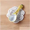 Spoons Ceramic Coffee Stirring Spoon Korean Style Household Tableware Dessert Watermelon Lemon Pineapple Fruit Design Drop Delivery Dhqnr