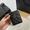 Fashion Classic Lady Mini Halter chain card bag Designer Rhombus Leather Chest Purses Card Bag And Wallet work card qwertyui879