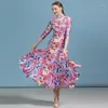 Stage Wear Ballroom Dress Latin Waltz Dance Women Flamenco spagnolo Costumi moderni Costume da tango Foxtrot1216c