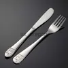 Dinnerware Sets 1Pcs Children Stainless Steel Cutlery Dinnerware Cute Cartoon Bear Kid Tableware Dining Lunch Western Spoon Fork Knife x0703