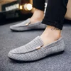 Chaussures habillées Chaussures habillées Hommes Mode Mocassins Respirant Toile Baskets Slip-On Casual Doux Confortable Antidérapant Conduite Appartements Noir Gris Z230706