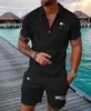 Plus Size Herren-Designer-Trainingsanzüge, luxuriöses zweiteiliges Set, Sommer-bedruckte Outfits, kurzärmliges Polo-T-Shirt aus Baumwollmischung und Sportanzug mit Shorts MMMD