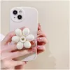 Ins Korea Cute 3D Flower Griptok per iPhone 14 Samsung Lovely Grip Tok Supporto per telefono universale Finger Stand Accessori per telefono cellulare L230619