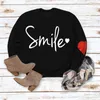 Men s Hoodies Sweatshirts Winter simple long sleeved sweater women s pullover sports casual letters Smile optimistic printed top 230701