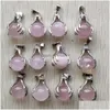 Charms Hand Hold Natural Rose Quartz Stone Charm Beads Pendenti per gioielli che fanno Drop Delivery Components Dhe0R