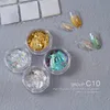 Aufkleber Abziehbilder HNDO 4 Farben schillerndes Opalpulver-Set Nagelglitzer glänzendes Splitterpigment Staubflocken für Maniküre-Design DIY 230703