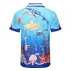 Casa Designer Fashion Clothing Shirts Tracksuits Casablanca Diving Underwater World Digital Printing Loose Casual Shirt Set for Men Women