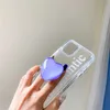 INS Korea Cute 3D Glass Clear Crystal Love Heart Grip tok Support For iPhone Samsung Accessories Smart Cell Phone Stand GripTok L230619