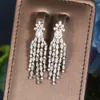 Boucles d'oreilles Collier HIBRIDE De Luxe 3 PCS Long Chandail Chaîne Collier Boucles D'oreilles Ensembles Pour Les Femmes De Mariage De Mariée Zircon Cubique Dubai Party Bijoux N-643 230703