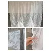 Rideau Fenêtre Drapé Tulle Léger Lavable Polyvalent Moderne Dentelle Florale Blanche