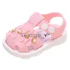 Sandaler Söt rosett Spädbarn Barnsandaler Sommar Solid PVC Beach Skor För Småbarn Barn Mjuk sula Bekväm Casual Baby Girls Sandaler J230703