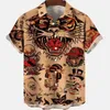 Tute da uomo Estate Sociale Casual Vintage floreale hawaiana oversize camicia a maniche corte Street Luxury Dragon Pattern Element Clothing 230703