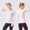 LLU-668 Lulemon 2.0 femmes tricot à manches longues Sport haut femmes entraînement T-Shirt Yoga col rond séchage rapide respirant élastique Fitness course chemise