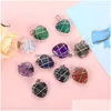 Pendant Necklaces Sier Color Wire Wrap Love Heart Shape Natural Stone Mixed Necklace Jewelry Accessories Making Wholesale Drop Deliv Dhybs