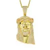 Gioielli Hip Hop Iced Out Luxury 14k 18k Gold Plated Micro Pave Zircon Diamond Jesus Pendant