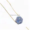 Hanger Kettingen Goud Reiki Chakra Irregar Druzy Natuursteen Amethist Ketting Rozenkwarts Lapis Vrouwen Mannen Link Chain Sieraden Dro Dhpmw