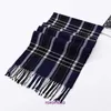 Toppkvalitet vinter och höst Bur Home scarf för kvinnor män Ny vinterimitation Cashmere Scarf Herr Dam Warm Neck Tjock brittisk pläd