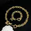 Fashion Gold Green Double Color Thick Chain Beauty Head Banshee Necklaces Bracelet 18K Gold Plated Men women Hiphop Rock Punk Designer Jewelry XMS6 --012