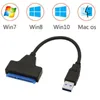 Cabo USB 3.0 SATA 3 portátil Adaptador Sata para USB de até 5 Gbps Suporte SSD externo HDD de 2,5 polegadas Cabo Sata III de 22 pinos