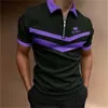 Herren Polos Herren Tops Polo Golf Herren King Print T-Shirt Hochwertige Turndown Kurzarm Reißverschluss Pullover Original Golf Wear Herrenbekleidung 230703