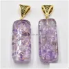 Charms Retro Amethyst Natural Stone Pillar Pendant Wholesale Diy Necklace Jewelry Making 41Mmx17Mmx11Mm Drop Delivery Findings Compon Dhiuu
