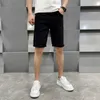 Jeans masculino designer Guangzhou Xintang Wufen Calça média de alta qualidade ajuste fino elástico marca juventude preto e branco H ECSN