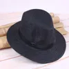 Berretti 2023 Summer Casual Unisex Beach Trilby Large Brim Jazz Cappello da sole Panama Carta Paglia Donna Uomo Cap con nastro nero