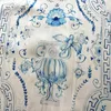 Męskie koszulki Casa Designer Modna odzież koszule Tracki Casablanca Blue Marble Swan para jedwabna hawajska koszula z długim rękawem 240327