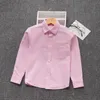 Suits Big Boys White Shirts Cotton Teenage School Boy Turndown Collar Bottoming Tops Spring Fall Clothes for Toddler Pink/blue Shirt