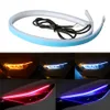 2Pcs DRL Flexible LED Strip Daytime Running Light With White Amber Sequential Turn Signal Light For Car Headlight 12V Waterproof