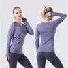 LLU-668 Lulemon 2.0 femmes tricot à manches longues Sport haut femmes entraînement T-Shirt Yoga col rond séchage rapide respirant élastique Fitness course chemise