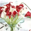 Decorative Flowers Wreaths Pu Calla Lily Artificial Flower Real Touch Party Decorations Home Living Room Simation Drop Del Dhqcw