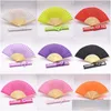 Party Favor Silk Fold Hand Fan Wedding Favors And Gifts For Guest Cloth Decoration Folding Fans With Gift Box Drop Delivery Home Gar Dhinz