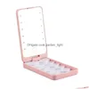 لوازم الحفلات الاحتفالية الأخرى LED LED Makeup Mirror Box Box White Black Pink Lashes Calse Case Case Valentine Day DHVME