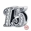 Breloques en argent sterling 925 pour perles de bijoux pandora Bracelet Perles Age Lettre Série Charm Set Pendentif