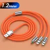 3 in 1 6A 120W USB Fast Charger Cable For Phone Micro USB Type-C Charging Cable For Huawei Samsung Xiaomi Cord