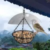 Outros suprimentos para pássaros Alimentador suspenso Bandeja de alimentação de metal com design de cúpula redonda Durável, prática, alimentação ao ar livre para casa