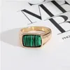 Bague Solitaire Naturel Rec Pierre Anneaux Lapis Lazi Améthyste Malachite Mode Diamètre Intérieur 17Mm Or Couleur Bande Bijoux Pour Femmes Drop De Dherj