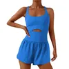 Trainingspakken voor dames Beweging Playsuit voor dames Uitgehold kruis Rugloos los vest Top Effen kleur Mode Comfortabele fitnesskleding