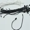 980 stks lot Goede kwaliteit Zwart-wit Waxkoord Hang Tag Nylon String Snap Lock Pin Loop Fastener Ties Length18cm238R