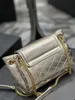 Hot women shoulder bags soft lambskin matched with golden chain crossbody checks grain high end quality underarm bags