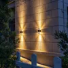 Lampade E27 Luci Outdoor Impermeabile Up Down Lampada da giardino in alluminio Lampada da parete a doppia testa Illuminazione del corridoio EU USHKD230701