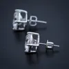 14k Men's Sterling Silver White Gold Plated Iced Cz Screw Back Stud Earrings