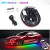 4pcs Car Neon Light гибкая светодиодная полоса под дним дистанционное управление/управление приложением RGB Dream Color Авто декоративная атмосфера лампа атмосферы